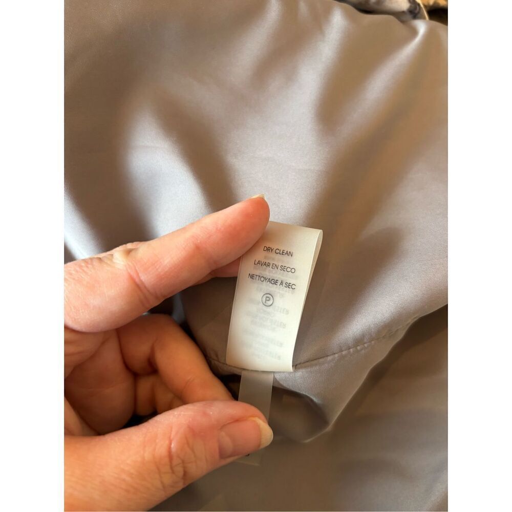 Calvin Klein Floral Print Open Front Blazer Women's Size 14 Gray White Black - Picture 4 of 13